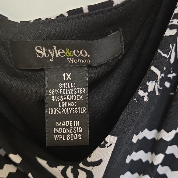 Style & Co. Black and White Patterned Maxi Dress - Picture 2 of 8